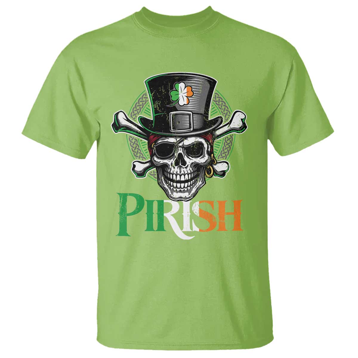 Funny St Patricks Day Pirate T Shirt Pirish Vintage Irish Pirate Skull