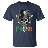 Funny St Patricks Day Pirate T Shirt Pirish Vintage Irish Pirate Skull