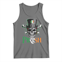 Funny St Patricks Day Pirate Tank Top Pirish Vintage Irish Pirate Skull