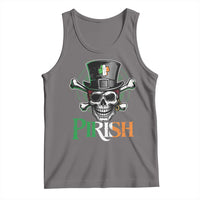 Funny St Patricks Day Pirate Tank Top Pirish Vintage Irish Pirate Skull