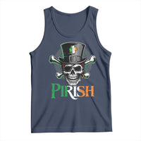 Funny St Patricks Day Pirate Tank Top Pirish Vintage Irish Pirate Skull