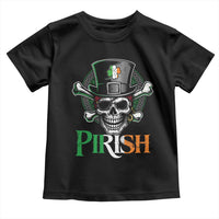 Funny St Patricks Day Pirate Toddler T Shirt Pirish Vintage Irish Pirate Skull
