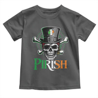 Funny St Patricks Day Pirate Toddler T Shirt Pirish Vintage Irish Pirate Skull
