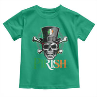 Funny St Patricks Day Pirate Toddler T Shirt Pirish Vintage Irish Pirate Skull