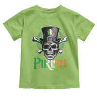 Funny St Patricks Day Pirate Toddler T Shirt Pirish Vintage Irish Pirate Skull