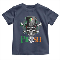 Funny St Patricks Day Pirate Toddler T Shirt Pirish Vintage Irish Pirate Skull
