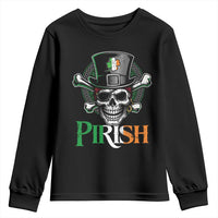 Funny St Patricks Day Pirate Youth Sweatshirt Pirish Vintage Irish Pirate Skull