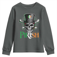 Funny St Patricks Day Pirate Youth Sweatshirt Pirish Vintage Irish Pirate Skull