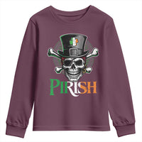 Funny St Patricks Day Pirate Youth Sweatshirt Pirish Vintage Irish Pirate Skull