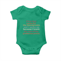 First They Came For The Immigrants And I Spoke Up Because I Know Baby Onesie Abolish Ice Protest