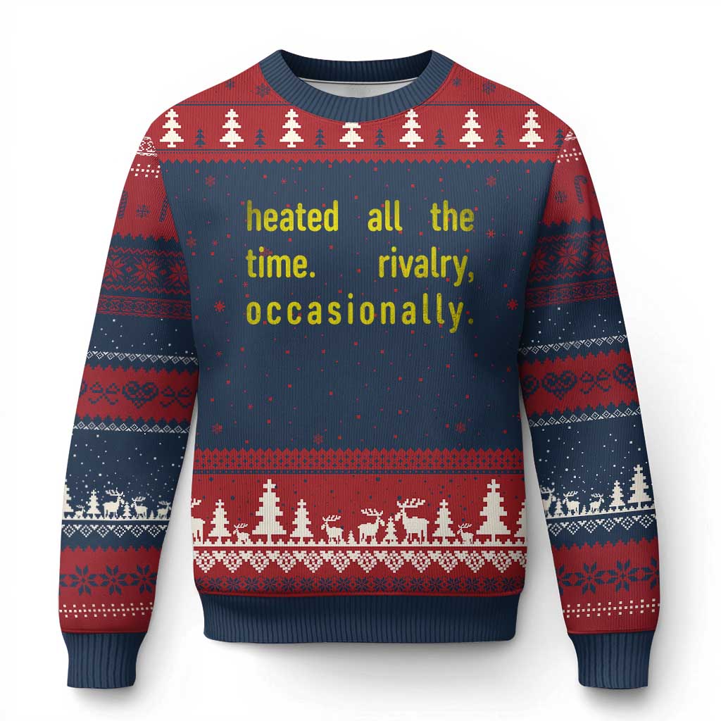 Funny Heated All The Time Rivalry Occasionally Ugly Christmas Sweater LGBT Ice Hockey