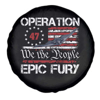 Operation Epic Fury Spare Tire Cover Military Bomber Stealth Jet Vintage American Flag