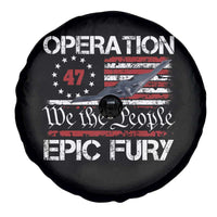 Operation Epic Fury Spare Tire Cover Military Bomber Stealth Jet Vintage American Flag