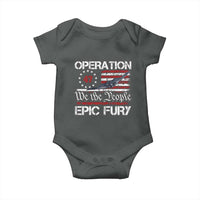 Operation Epic Fury Baby Onesie Military Bomber Stealth Jet Vintage American Flag