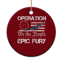 Operation Epic Fury Ceramic Ornament Military Bomber Stealth Jet Vintage American Flag
