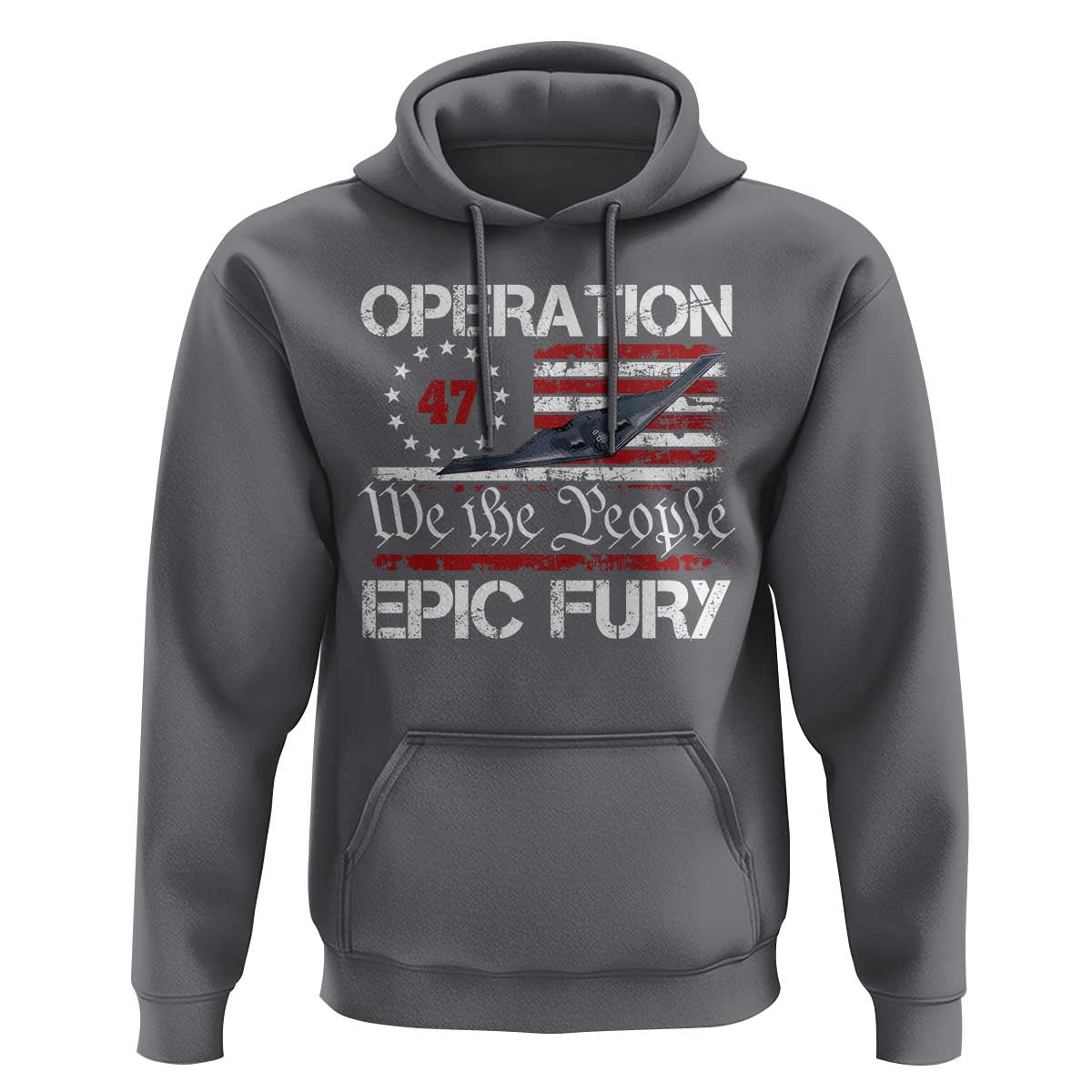 Operation Epic Fury Hoodie Military Bomber Stealth Jet Vintage American Flag
