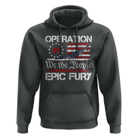 Operation Epic Fury Hoodie Military Bomber Stealth Jet Vintage American Flag