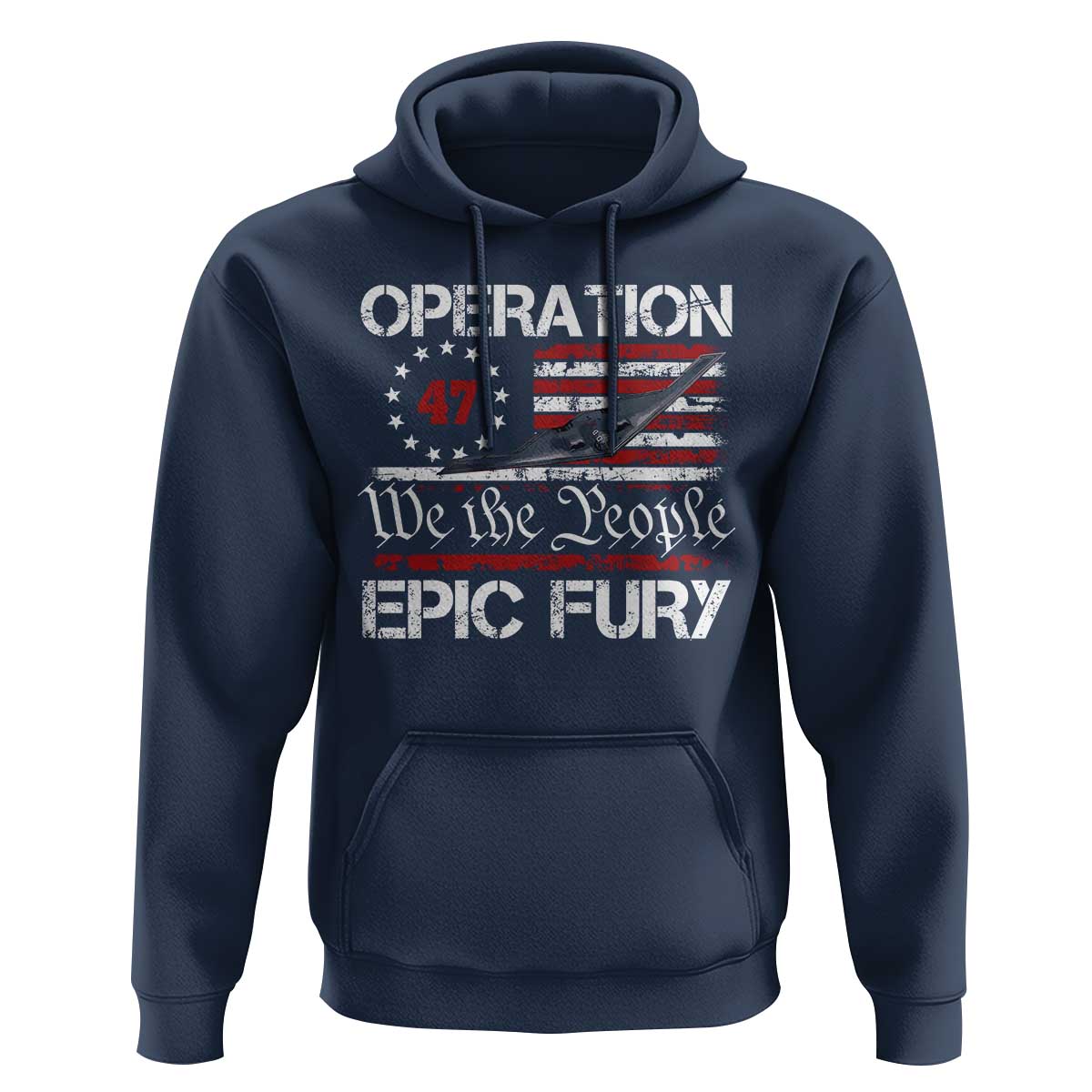 Operation Epic Fury Hoodie Military Bomber Stealth Jet Vintage American Flag