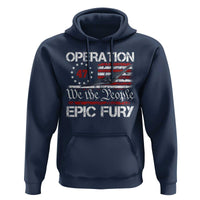 Operation Epic Fury Hoodie Military Bomber Stealth Jet Vintage American Flag