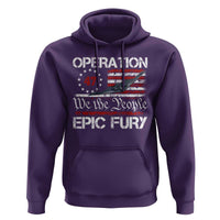 Operation Epic Fury Hoodie Military Bomber Stealth Jet Vintage American Flag