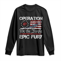 Operation Epic Fury Long Sleeve Shirt Military Bomber Stealth Jet Vintage American Flag