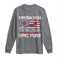 Operation Epic Fury Long Sleeve Shirt Military Bomber Stealth Jet Vintage American Flag