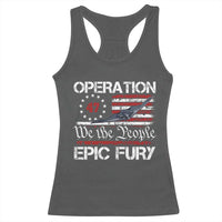 Operation Epic Fury Racerback Tank Top Military Bomber Stealth Jet Vintage American Flag