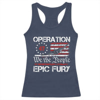 Operation Epic Fury Racerback Tank Top Military Bomber Stealth Jet Vintage American Flag