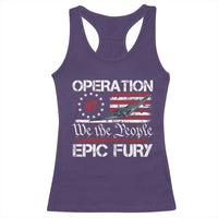Operation Epic Fury Racerback Tank Top Military Bomber Stealth Jet Vintage American Flag