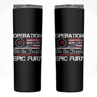 Operation Epic Fury Skinny Tumbler Military Bomber Stealth Jet Vintage American Flag