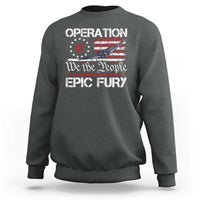 Operation Epic Fury Sweatshirt Military Bomber Stealth Jet Vintage American Flag