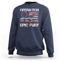 Operation Epic Fury Sweatshirt Military Bomber Stealth Jet Vintage American Flag