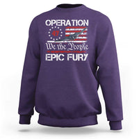 Operation Epic Fury Sweatshirt Military Bomber Stealth Jet Vintage American Flag