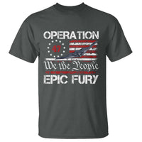 Operation Epic Fury T Shirt Military Bomber Stealth Jet Vintage American Flag