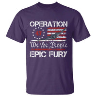 Operation Epic Fury T Shirt Military Bomber Stealth Jet Vintage American Flag