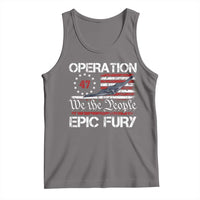 Operation Epic Fury Tank Top Military Bomber Stealth Jet Vintage American Flag