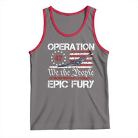 Operation Epic Fury Tank Top Military Bomber Stealth Jet Vintage American Flag