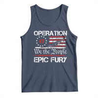 Operation Epic Fury Tank Top Military Bomber Stealth Jet Vintage American Flag