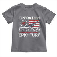 Operation Epic Fury Toddler T Shirt Military Bomber Stealth Jet Vintage American Flag