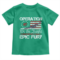 Operation Epic Fury Toddler T Shirt Military Bomber Stealth Jet Vintage American Flag