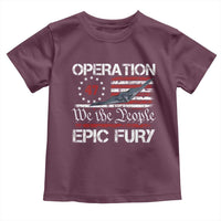 Operation Epic Fury Toddler T Shirt Military Bomber Stealth Jet Vintage American Flag