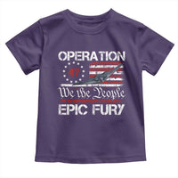 Operation Epic Fury Toddler T Shirt Military Bomber Stealth Jet Vintage American Flag