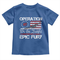 Operation Epic Fury Toddler T Shirt Military Bomber Stealth Jet Vintage American Flag