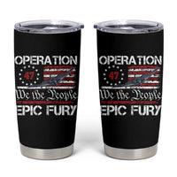 Operation Epic Fury Tumbler Cup Military Bomber Stealth Jet Vintage American Flag