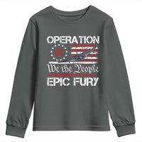 Operation Epic Fury Youth Sweatshirt Military Bomber Stealth Jet Vintage American Flag