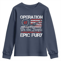 Operation Epic Fury Youth Sweatshirt Military Bomber Stealth Jet Vintage American Flag