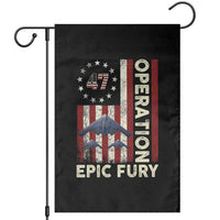 Operation Epic Fury Garden Flag Military Tactical Warfare Stealth Jet American Flag