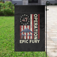 Operation Epic Fury Garden Flag Military Tactical Warfare Stealth Jet American Flag