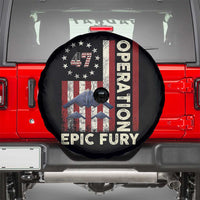 Operation Epic Fury Spare Tire Cover Military Tactical Warfare Stealth Jet American Flag