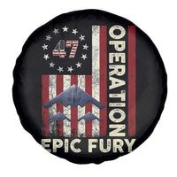 Operation Epic Fury Spare Tire Cover Military Tactical Warfare Stealth Jet American Flag